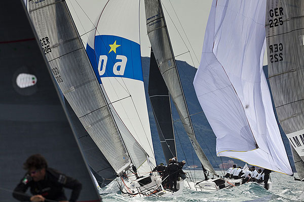 Loano, 13/04/12. Fleet, during the Audi Sailing Series Melges 32 Day 1. Photo copyright Stefano Gattini for Studio Borlenghi and BPSE.