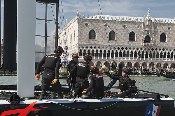 Venezia (Venice Italy), 18/05/12. Lock Peyron's French Energy Team, during the America's Cup World Series in Venice. Photo copyright Carlo Borlenghi and Luna Rossa.