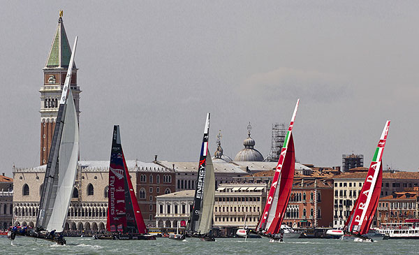 Venezia (Venice Italy), 18/05/12. The ACWS fleet racing, during the America's Cup World Series in Venice. Photo copyright Carlo Borlenghi and Luna Rossa.