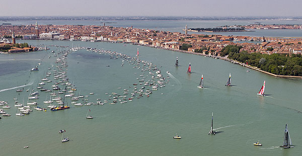Venezia (Venice Italy), 19/05/12. The ACWS fleet racing, during the America's Cup World Series in Venice. Photo copyright Carlo Borlenghi and Luna Rossa.