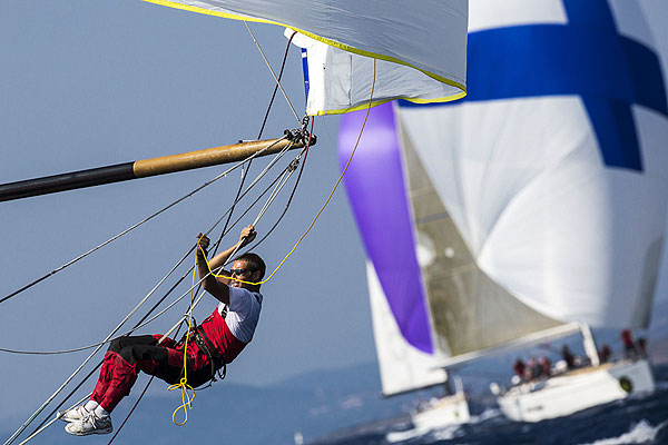 Out on a wire, during the Rolex Swan Cup 2012. Photo copyright, Rolex and Carlo Borlenghi.