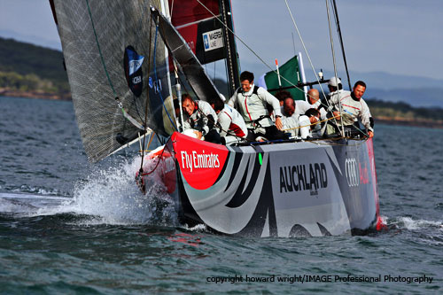 Azzurra (Italy) competes in the Louis Vuitton Trophy, Auckland, New Zealand, March 2010. Photo copyright Howard Wright 2010.