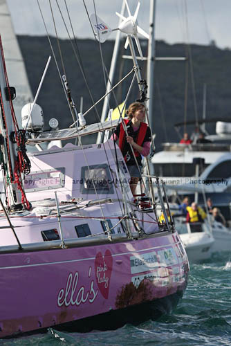Jessica Watson and her S&S 34 Ella's Pink Lady on Sydney Harbour Saturday May 15, 2010. Photo copyright Howard Wright, IMAGE Professional Photography.