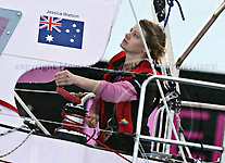 Round the world sailor Jessica Watson completes her epic voyage on her S&S 34 Ella's Pink Lady on Sydney Harbour Saturday May 15, 2010. Photo copyright Howard Wright, IMAGE Professional Photography. 