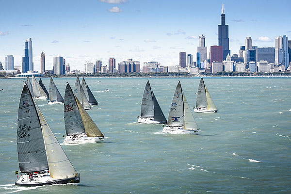 The Rolex Farr 40 fleet offshore Chicago. Photo copyright Kurt Arrigo for Rolex.