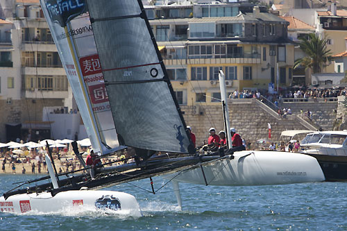 Charlie Ogletree's China Team at the America's Cup World Series, Cascais, Portugal, August 6-14, 2011. Photo copyright Morris Adant.