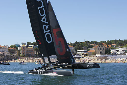 Russell Coutts' ORACLE Racing at the America's Cup World Series, Cascais, Portugal, August 6-14, 2011. Photo copyright Morris Adant.