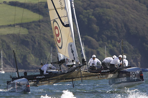 Bertrand Pacé's Aleph at the America's Cup World Series, Plymouth, UK, September 10-18, 2011. Photo copyright Morris Adant.