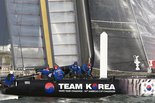 Chris Drapper's Team Korea at the America's Cup World Series, Plymouth, UK, September 10-18, 2011. Photo copyright Morris Adant.