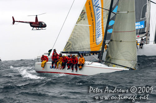 Ed Psaltis' former overall winner AFR Midnight Rambler, offshore Sydney after the start of the Rolex Sydney Hobart 2009. Photo copyright Peter Andrews, Outimage Australia.