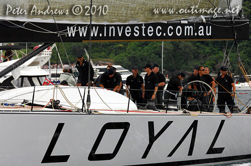 Sean Langman and Anthony Bell’s Investec Loyal, ahead of the start of the 2010 Rolex Sydney Hobart Yacht Race. Photo copyright Peter Andrews, Outimage Australia.
