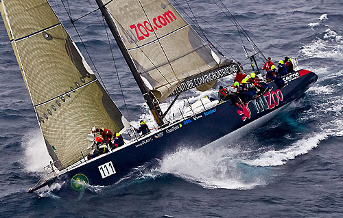 Ludde Ingvall's Simonis Voogd 90 YuuZoo, off the New South Wales south coast during the Rolex Sydney Hobart Yacht Race 2010. Photo copyright Rolex and Carlo Borlenghi.