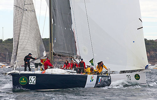 Sailors with disAbilities' Nelson Marek 52 Wot Eva, just after the start of the Rolex Sydney Hobart Yacht Race 2010. Photo copyright Rolex and Daniel Forster.