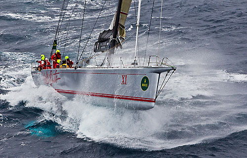 Wild Oats XI skippered by Mark Richards, offshore during the Rolex Sydney Hobart 2010. Photo copyright Rolex and Carlo Borlenghi.