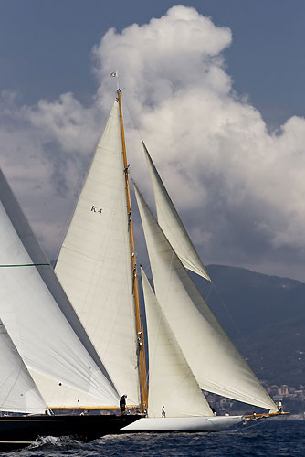 The J-Class boats Shamrock V and Cambria, during the Portofino Rolex Trophy 2001, Portofino, Italy. Photo copyright Rolex and Carlo Borlenghi.