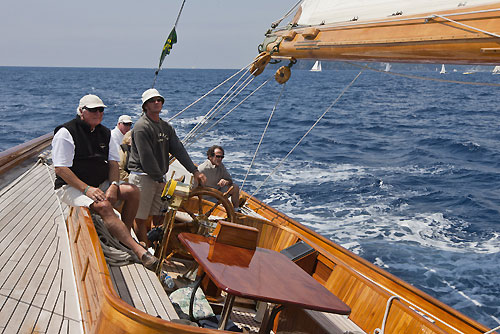 On board the J-Class Cambria, during the Portofino Rolex Trophy 2001, Portofino, Italy. Photo copyright Rolex and Carlo Borlenghi.